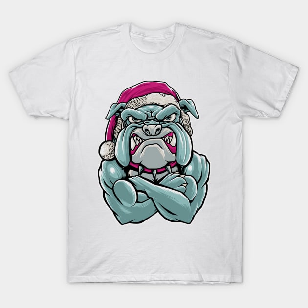 santa bulldog T-Shirt by akmalzone